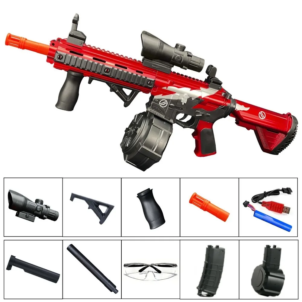 M416 مسدس لعبة كهربائي في الهواء الطلق تبادل لاطلاق النار كرة الماء رصاصة عالية الدقة لعبة الرماية بندقية الاعتداء للأطفال هدايا عيد الميلاد