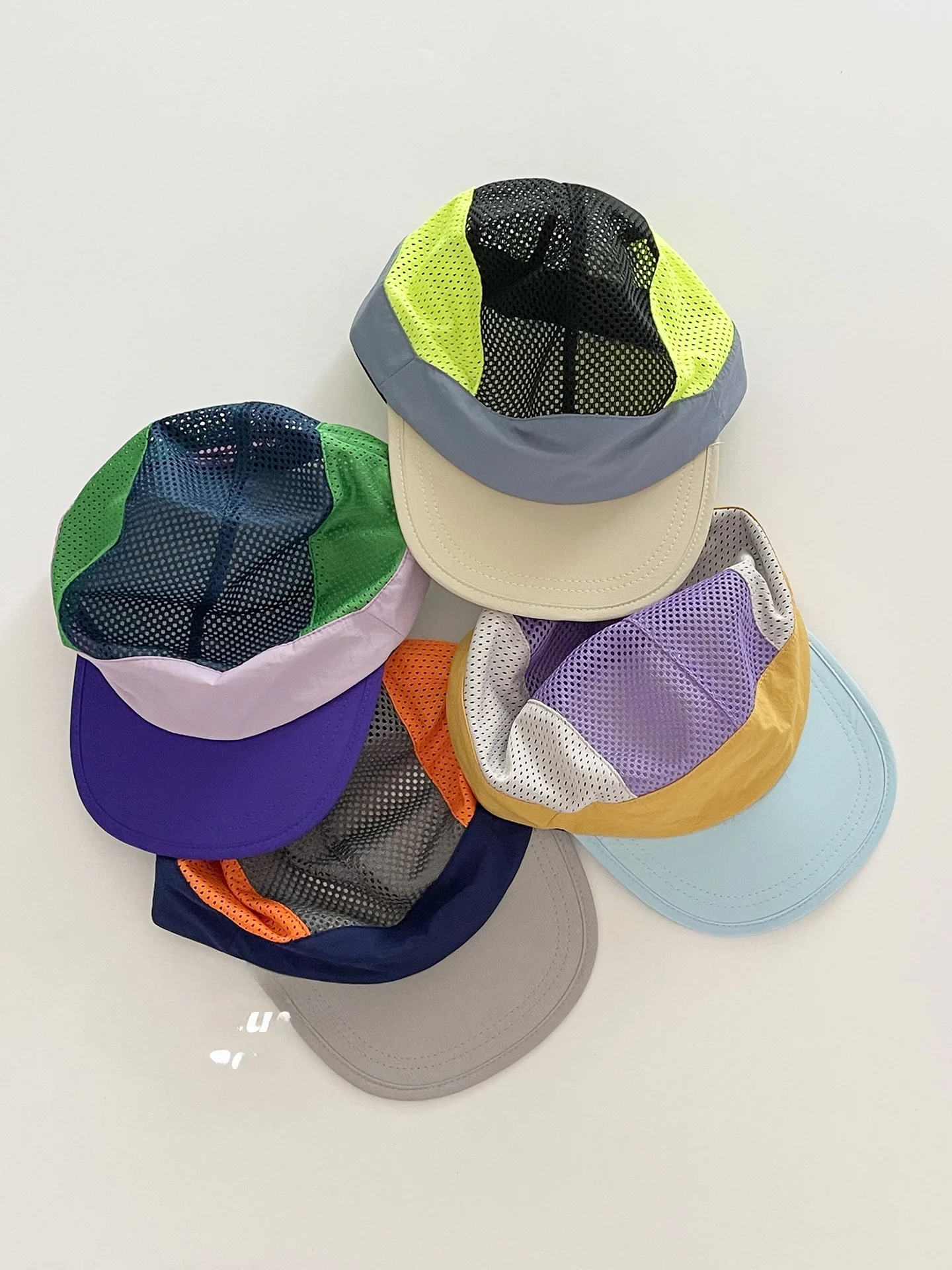 

Summer Breathable Mesh Baseball Cap Women's Korean Version Color Block Outdoor Running Sport Sunshade Cap Trendy Five-Piece D...