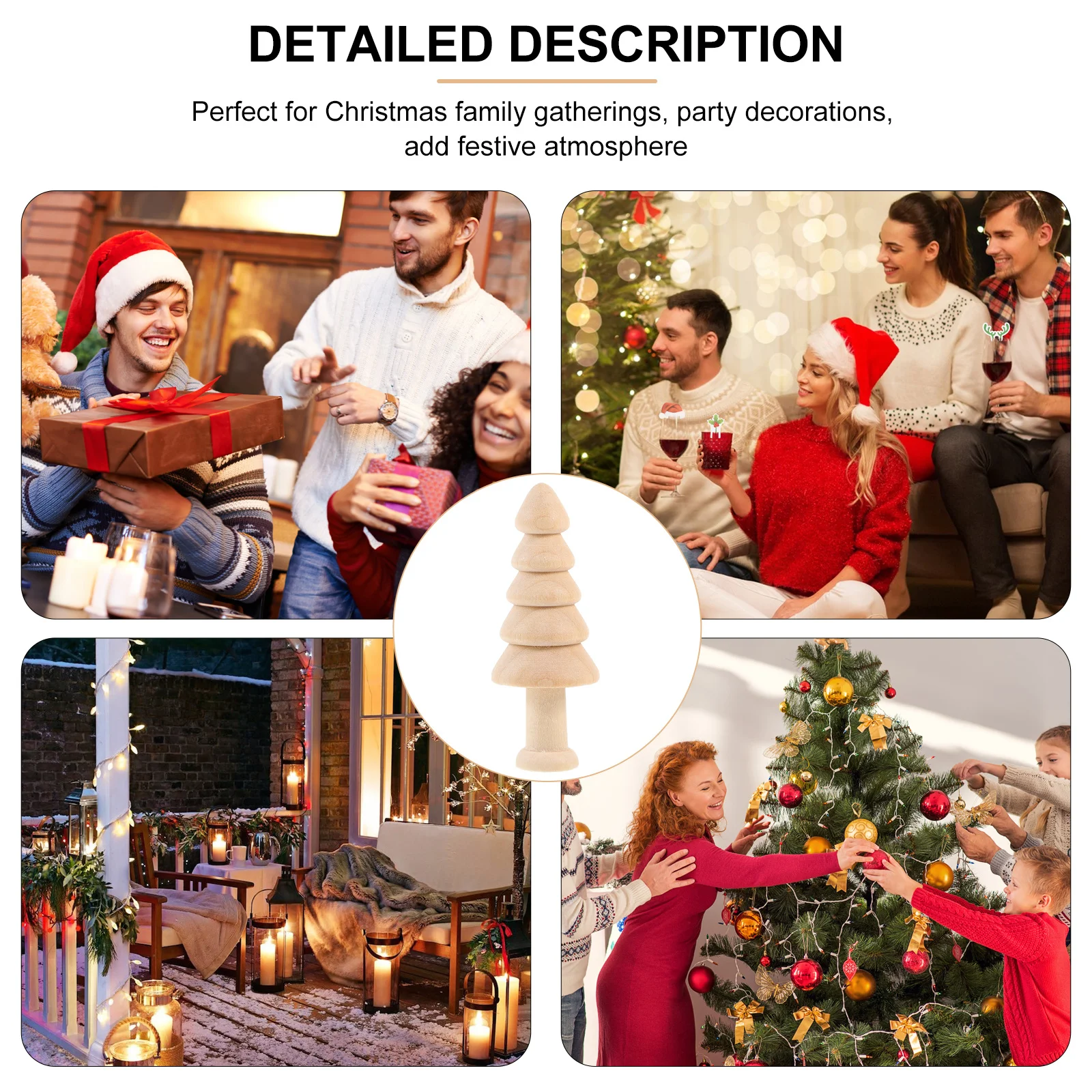 

10Pcs Unfinished Mini Wood Christmas Trees DIY Wooden Xmas Tree Crafts Desk Decorations for Home Party DIY Wood Xmas Tree