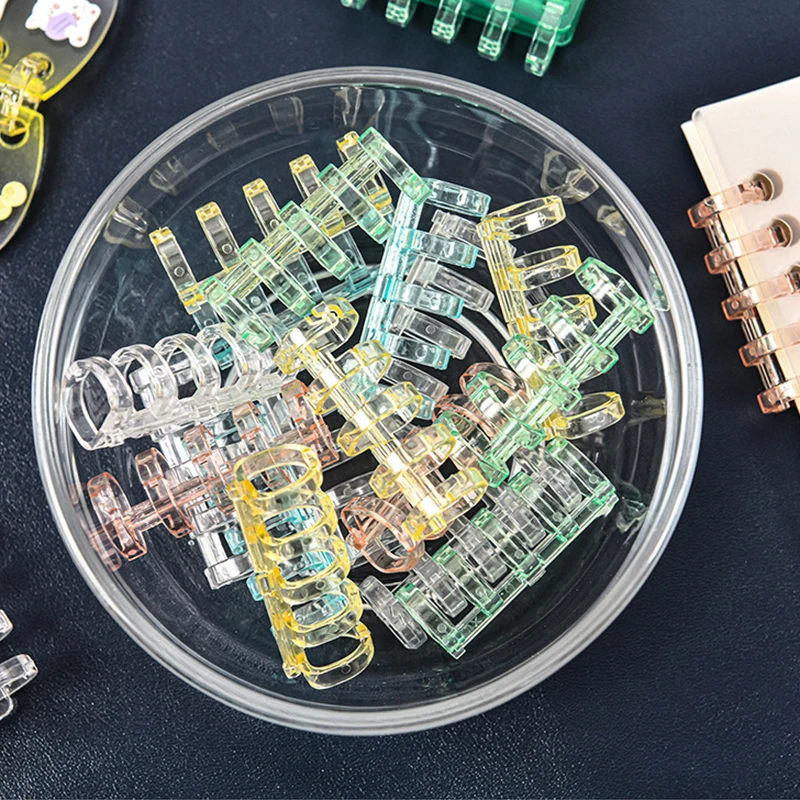 10 pz 5 fori raccoglitore a fogli mobili anello Notebook molla spirale raccoglitore ad anelli striscia fibbia Clip rilegatura Clip materiale scolastico cancelleria