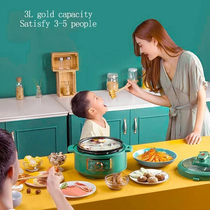 Новая интеллектуальная многофункциональная электрическая бытовая рисоварка под давлением с поворотным управлением, рисоварка с антипригарным покрытием для масла