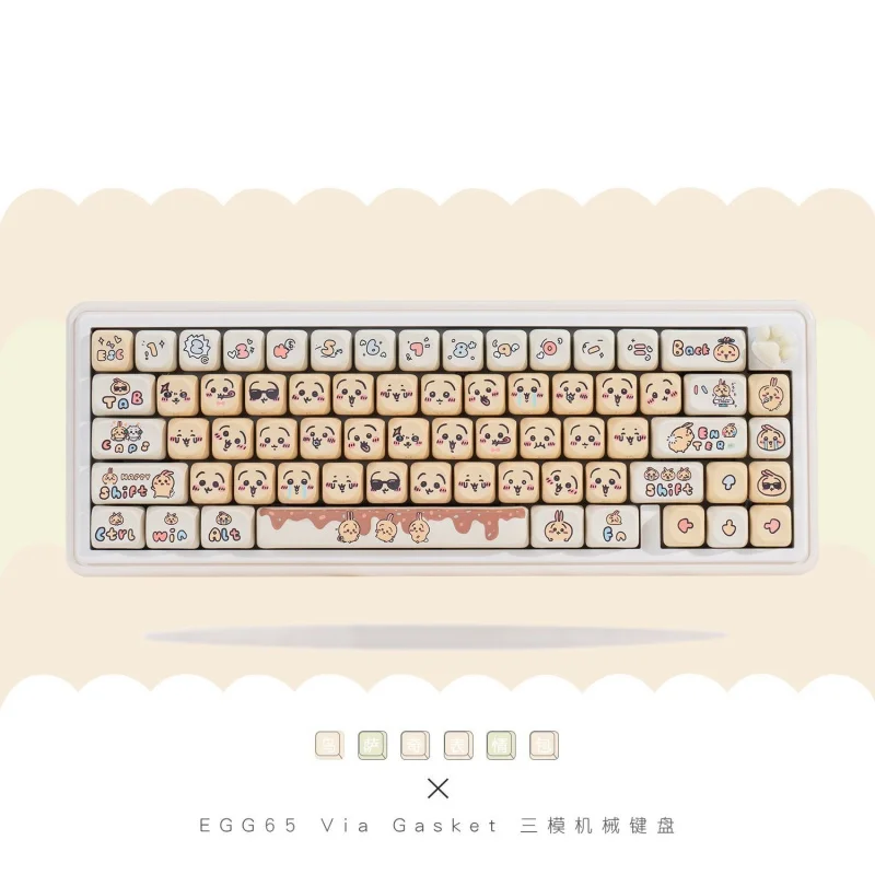 

Chiikawa Usagi Keycaps Set Cute Dye Sublimation PBT Keycaps for Mechanical Keyboards with Cartoon Rabbit Design
