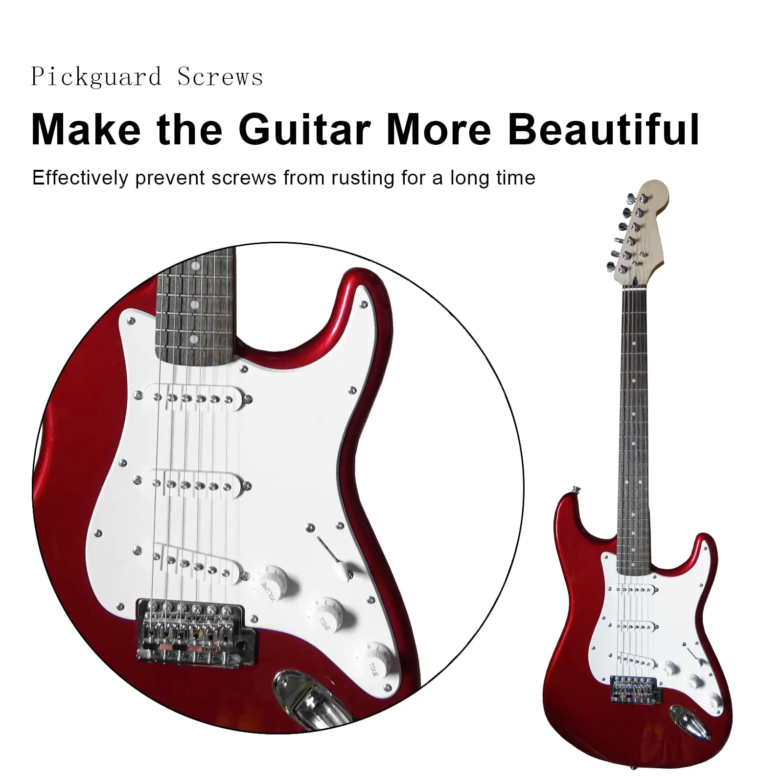 Miwayer Śruby do gitary elektrycznej pickguard, 3x12mm Akcesoria do montażu płyty tylnej, do gitary basowej elektrycznej