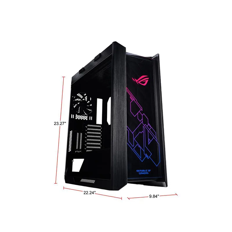 

ROG Strix Helios GX601 RGB Mid-Tower Computer USB 3.1 Front Panel Smoked Tempered Glass Brushed Aluminum and Steel Construction