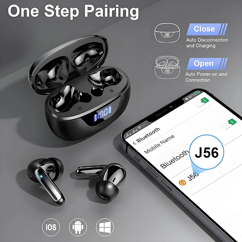 

AI Intelligent Translation Headphones Stereo in EarClear Calls Noise Cancelling Bluetooth Headset Music Sports Gaming Earphones