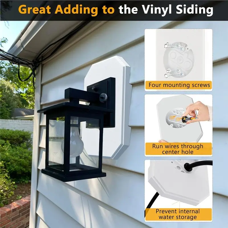 A26F-Siding Mounting Kit, 8141DBL Outdoor Light Mounting Block, Siding Mounting Plate For Lap Double And 4 Inch Siding