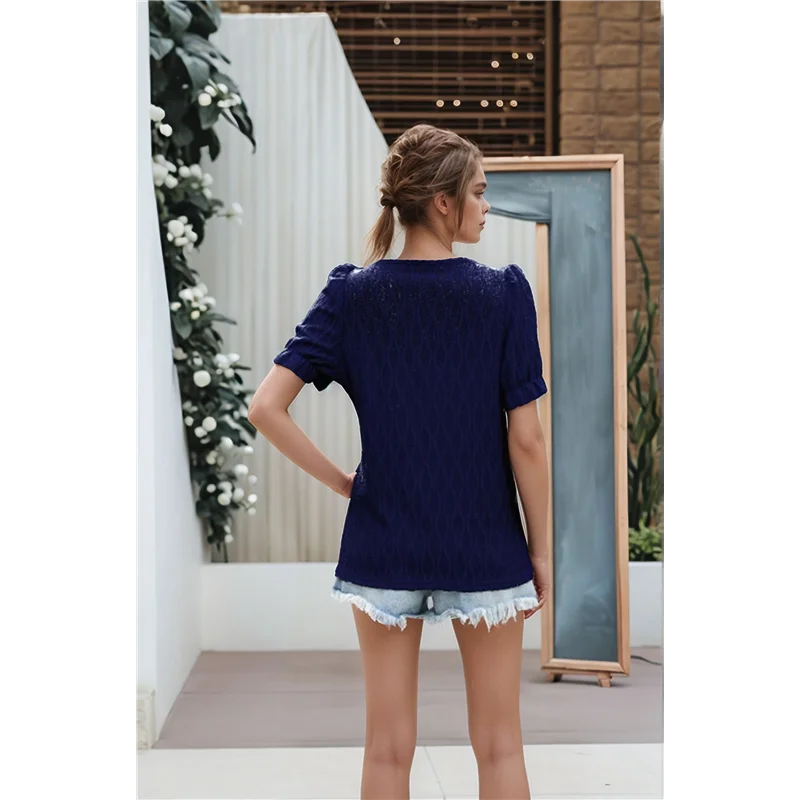 بلوزات على الموضة النسائية بلوزات بأكمام منتفخة لطيفة للنساء ملابس غير رسمية للربيع والصيف لعام 2025