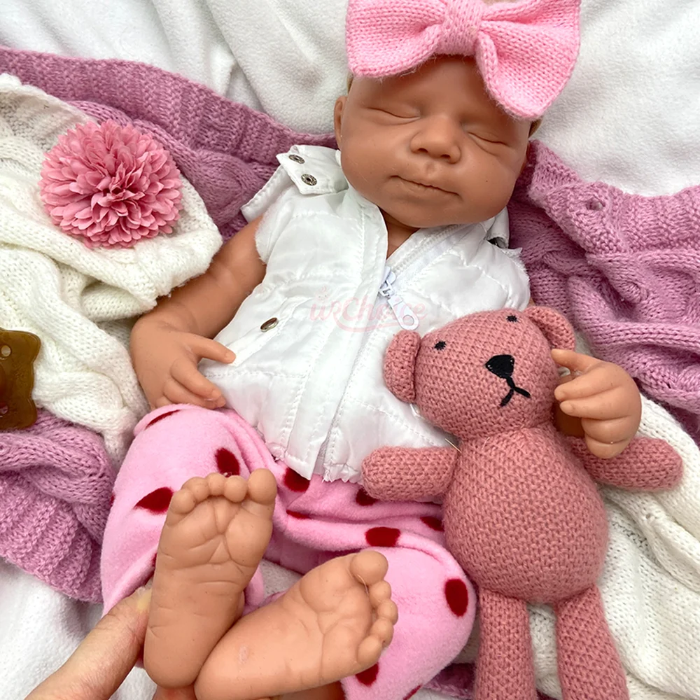 ホットセール 20インチ フルプラチナシリコン リボーンドール 目を閉じた状態で眠る新生児 リボーンドール 女の子/男の子 洗える人形 スペイン人アーティスト作品