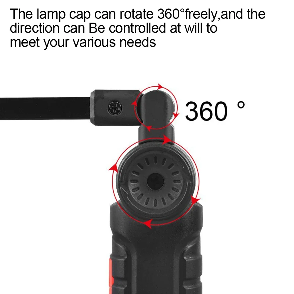 USB Charging Multifunctional Folding Work Light COB LED Flashlight Built-in Battery Light Camping Flashlight Torch Lighter Luces