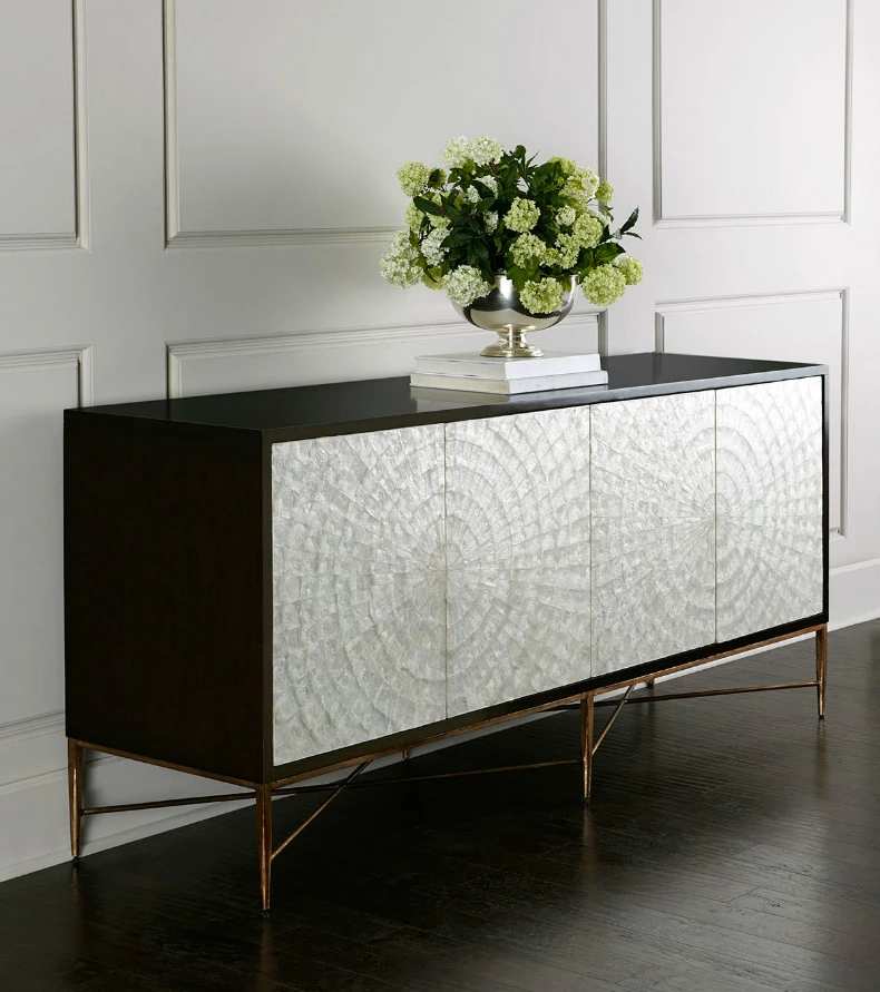 

Nordic carved shell porch cabinet TV cabinet multifunctional locker dining table lobby fashion boutique postage.