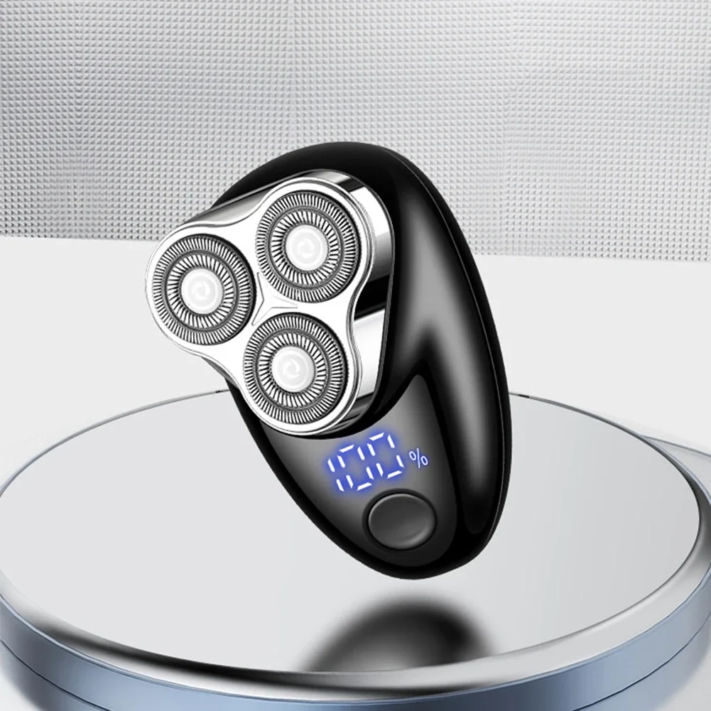 Nieuw magnetisch mes driekoppig elektrisch scheerapparaat LED digitaal display Draagbaar oplaadbaar scheerapparaat Mini tondeuse Cadeau