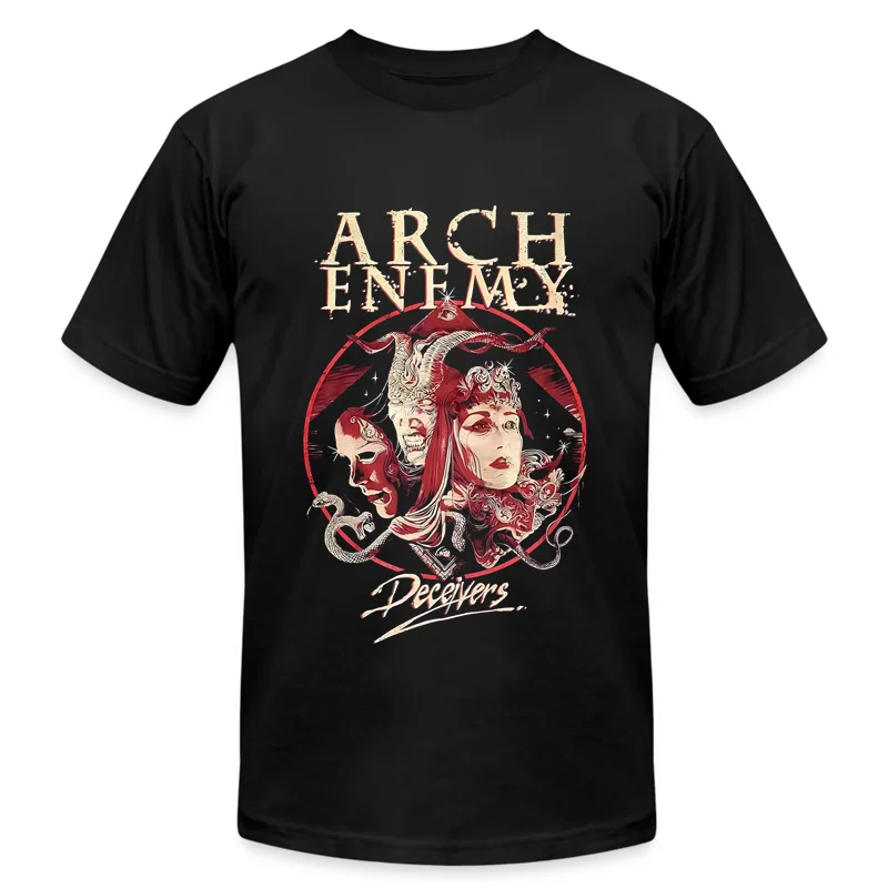 

2024 Men t shirt Casual Arch Enemy Summer Deceivers Tour T-shirt Graphic Summer Short Sleeves 100% Cotton S-3XL