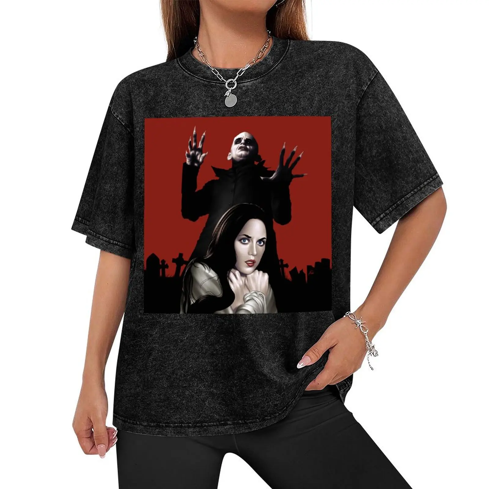 Nosferatu the Vampyre T-Shirt graphic tee shirt oversizeds rapper graphic tees heavy weight t shirts for men