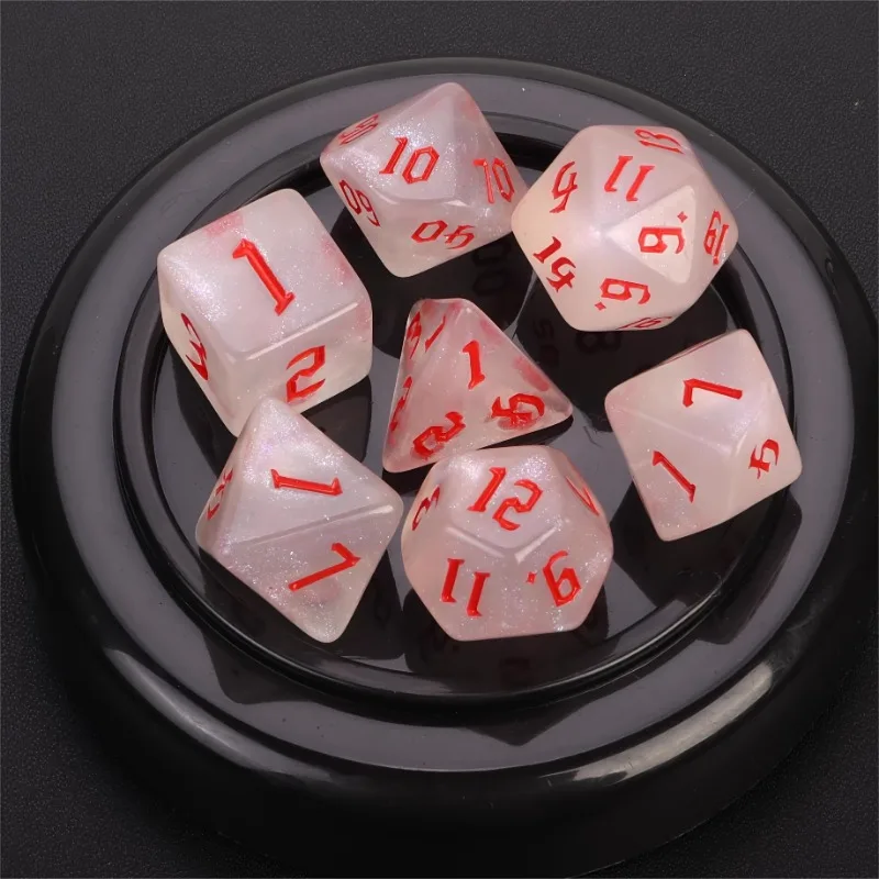 Transparent Polyhedral Dice 7pcs/lot Multi-sided Dice Set for Tabletop Game Roll Playing Table Game Dice DND RPG Accessories