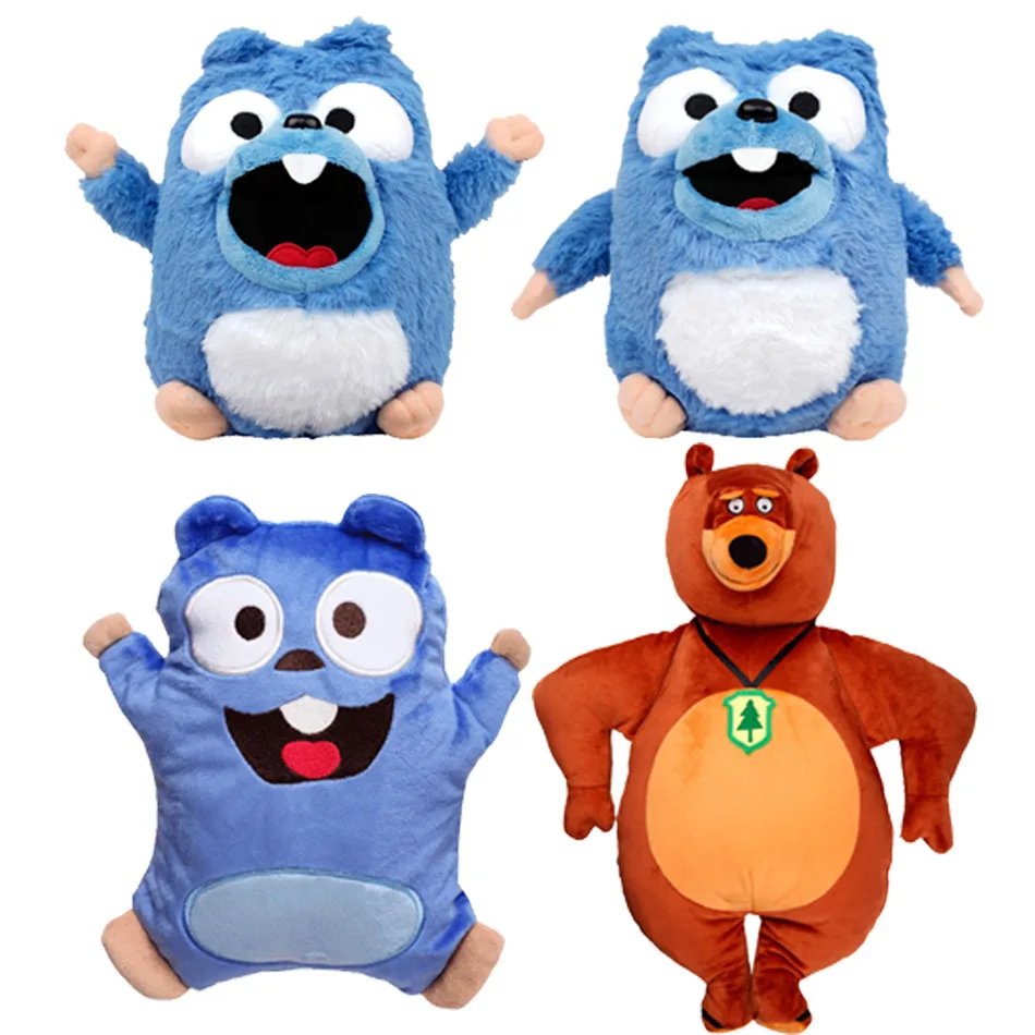 New In Stock Cute Grizzy & Les Lemmings Style Plush Toy Cartoon Animal Stuffed Dolls Animated Series Style Birthday Gifts