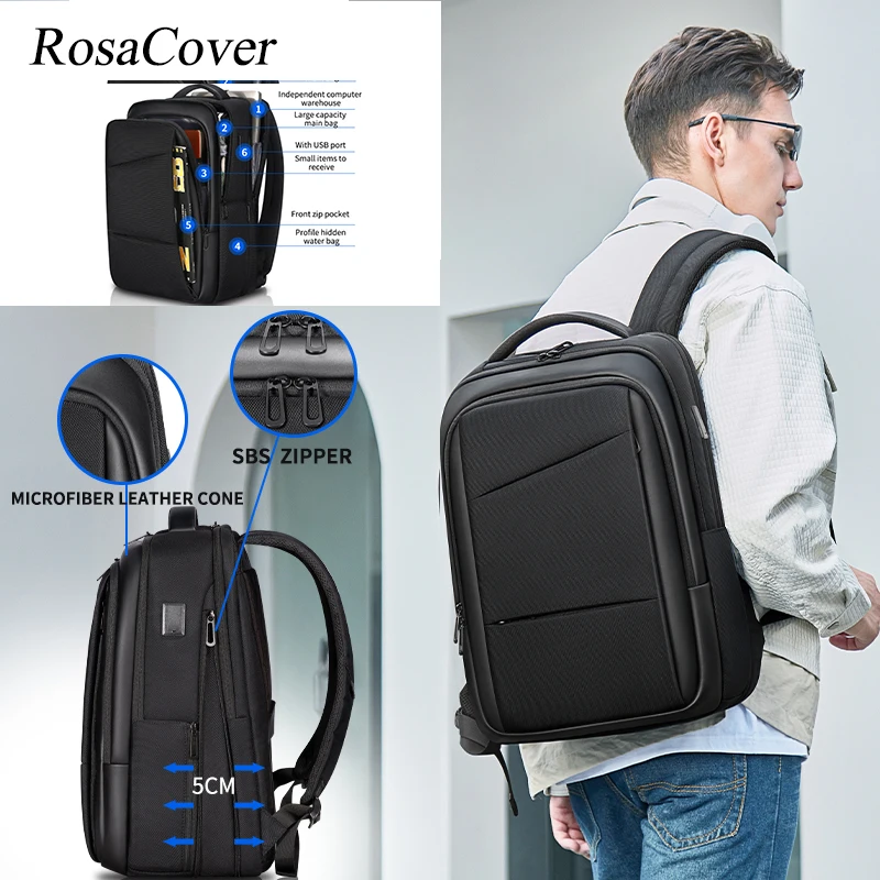 New Multifunction Backpack Men's Business Backpack Expandable Classic Travel Male Backpacks Fit 17.3 Inch Laptop Mochilas