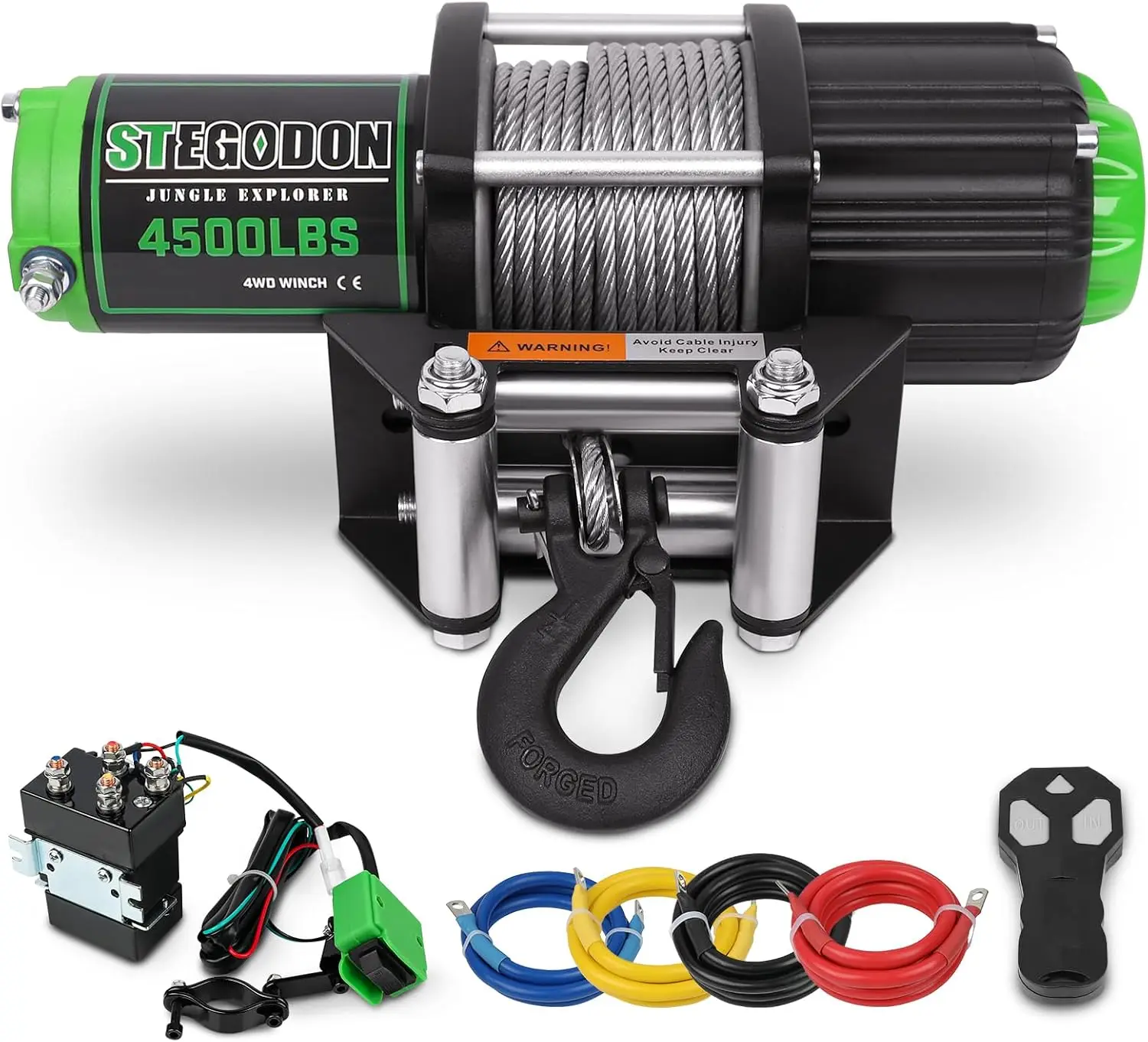 4500 lb Winch 12V Waterproof Electric Winch,ATV/UTV Winch with Steel Cable Winch with Wireless Remote and Roller Fairlead