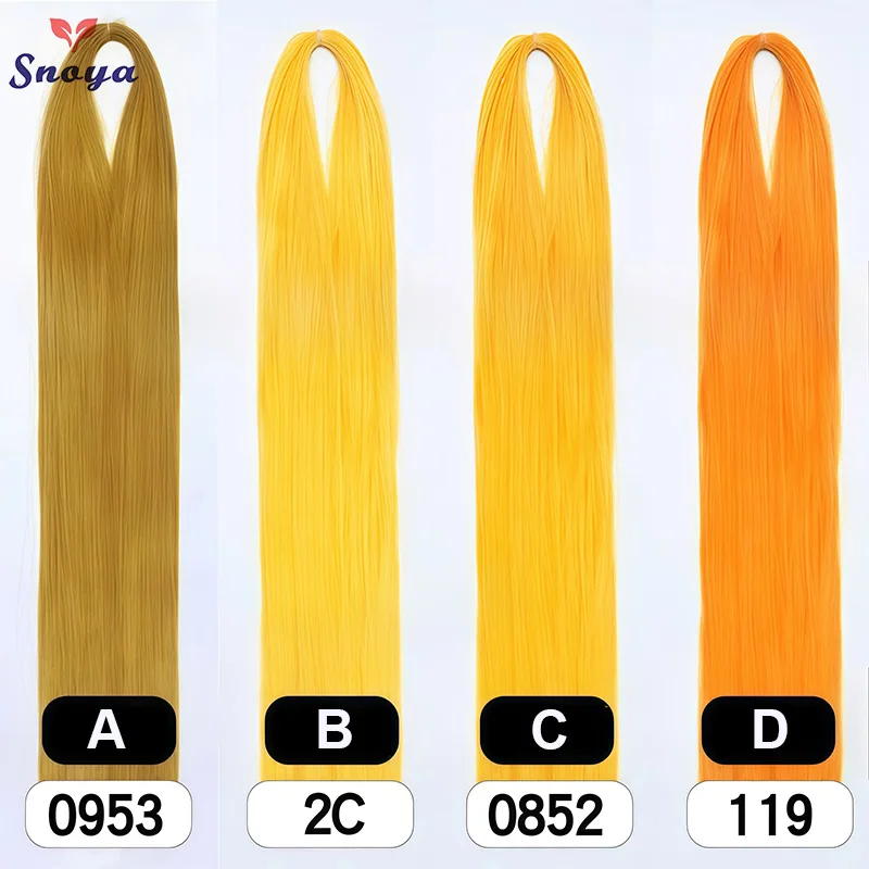 Snoya 120 cm Kunsthaar-Rohstoffe, 100 Farben, verwendet für Perückenstyling/Vergrößerung des Haarvolumens/Verlängerung der Haarlänge/Selbstgemachte Perücke