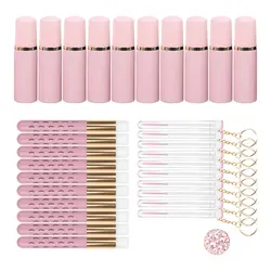 30Pcs 60ML Eyelash Shampoo Brush Empty Soap Bottle Set Including 10pcs Mascara Brush 10pcs Remove Blackhead Nose Cleanser