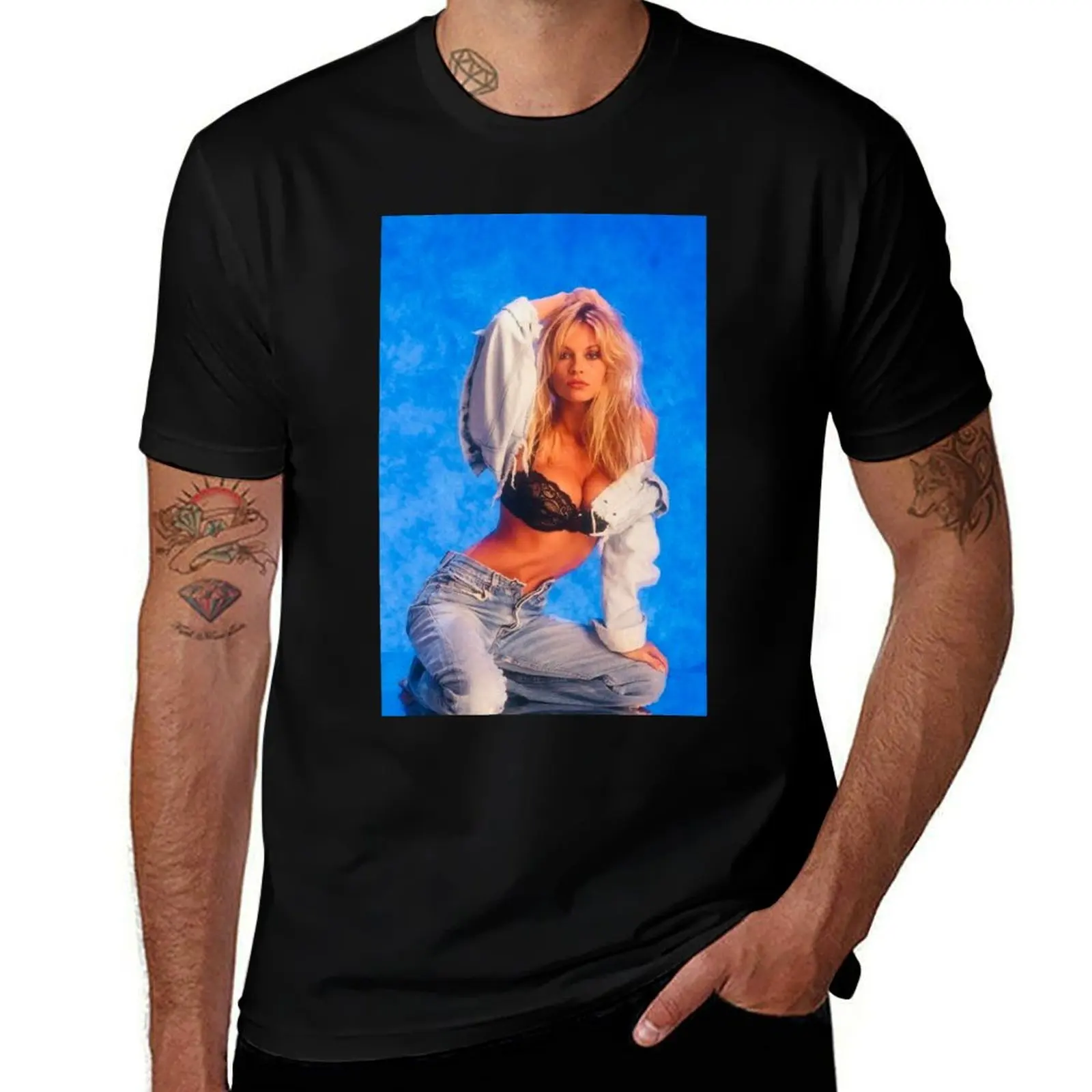 

pamela anderson T-Shirt t shirt man plain t shirt for man 100 percent cotton T-Shirt