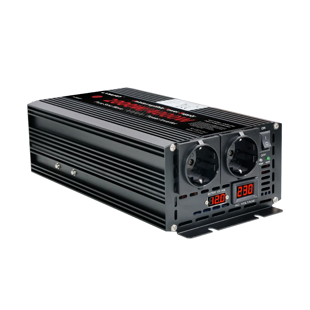 4KW UPS Omvormer Oplader Zuivere Sinus Omvormer DC12/24V Naar AC 220V/230V110V/120V, voor RV, Vrachtwagen, Zonne-energie, Buiten - afbeelding 2