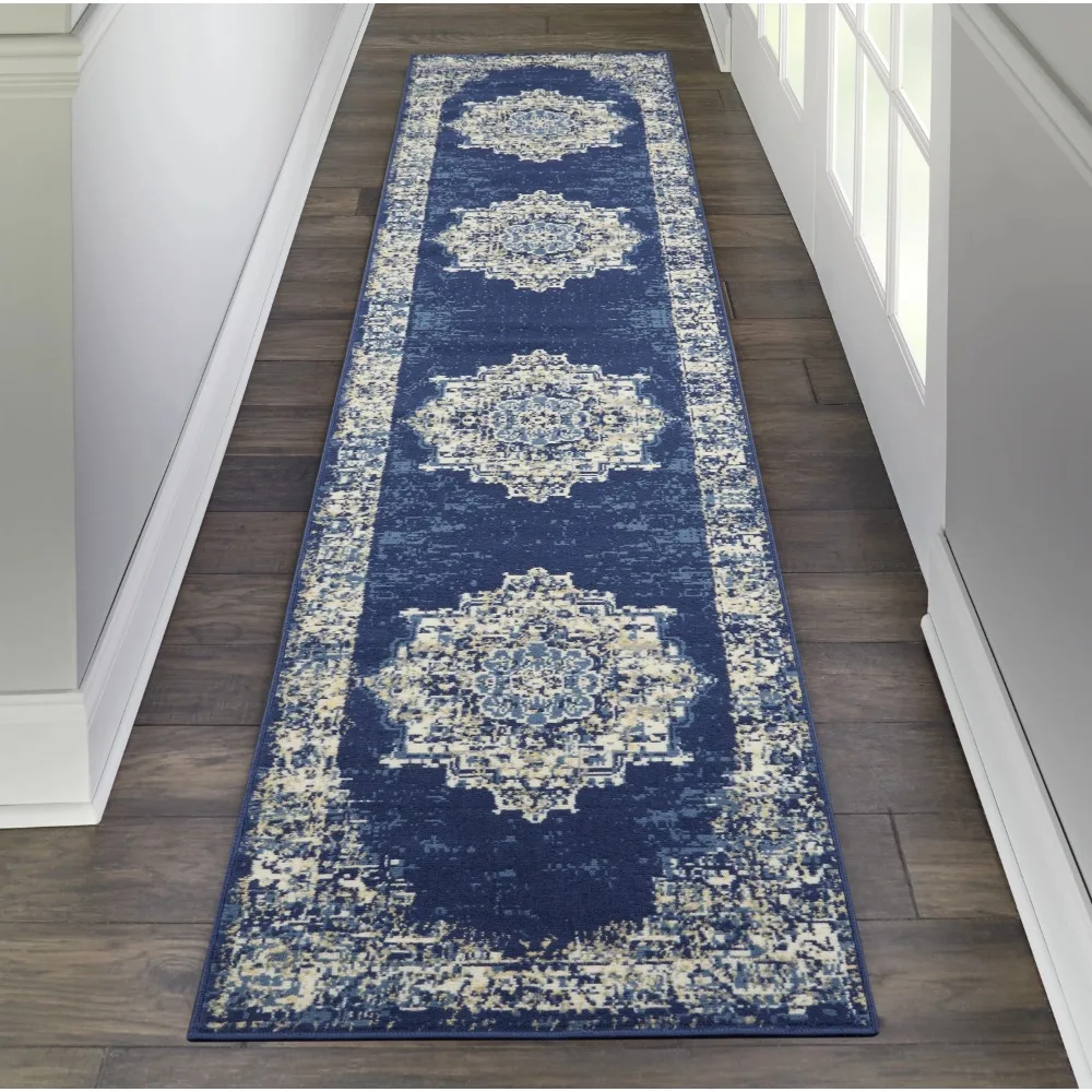 

Grafix Persian Navy Blue 2'3 x 10' Area Rug, (2x10)