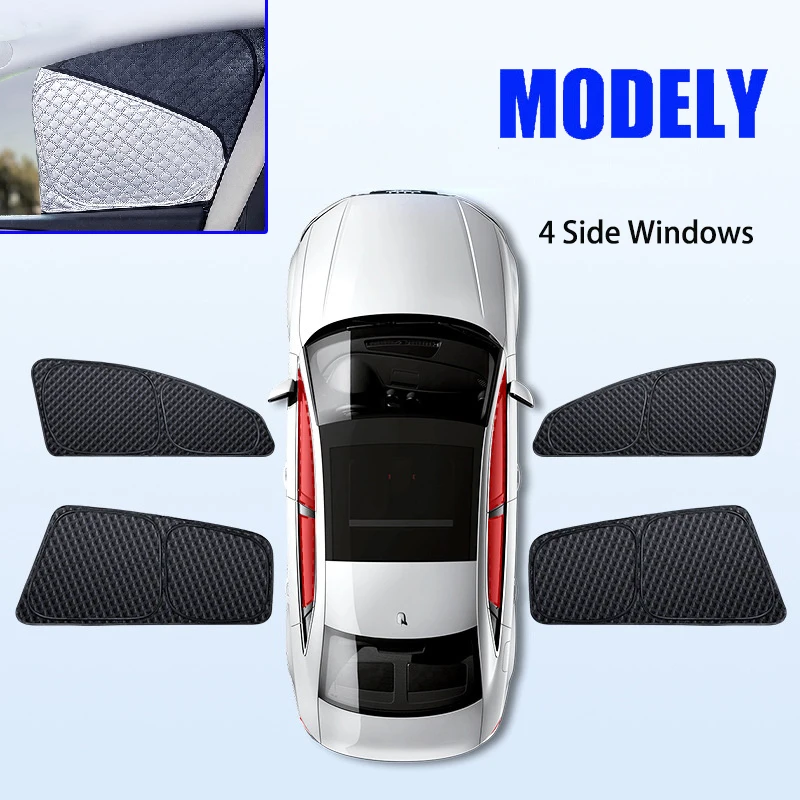 Voor Tesla Model 3 Y Juniper Highland 2025-2020 Verbeterde Zonnescherm Zijruit Schaduw Cover Voorruit Zonneklep Privacy camping