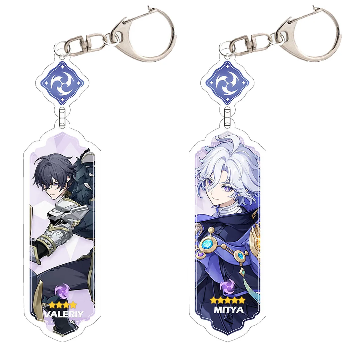 Image of Anime Genshin Impact VARKA Schlüsselanhänger Furina Hutao Zwischenschicht-Schlüsselanhänger Zubehör Niedlicher Taschenanhänger Schlüsselring für Fans Geschenk