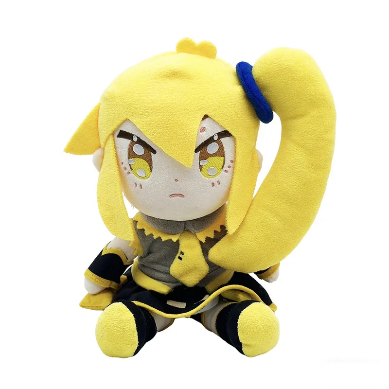Vocaloid Neru Akita Plushie com pose sentada e design de cauda lateral Boneca de pelúcia Personagem de anime presente para fãs