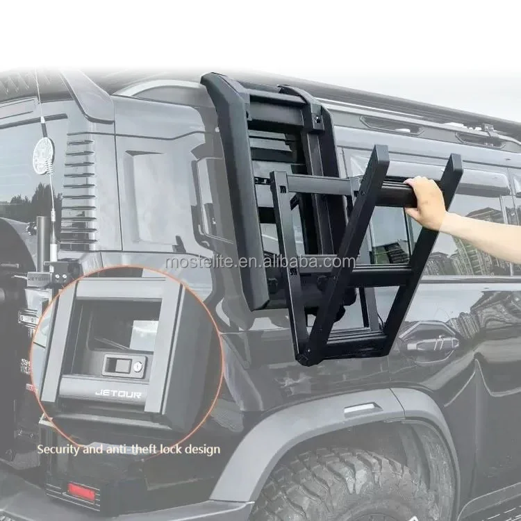 Durable Car Modification Upgrade Parts Aluminum Car Telescopic Folding Side Ladder for Jetour T2 2025 Accessories