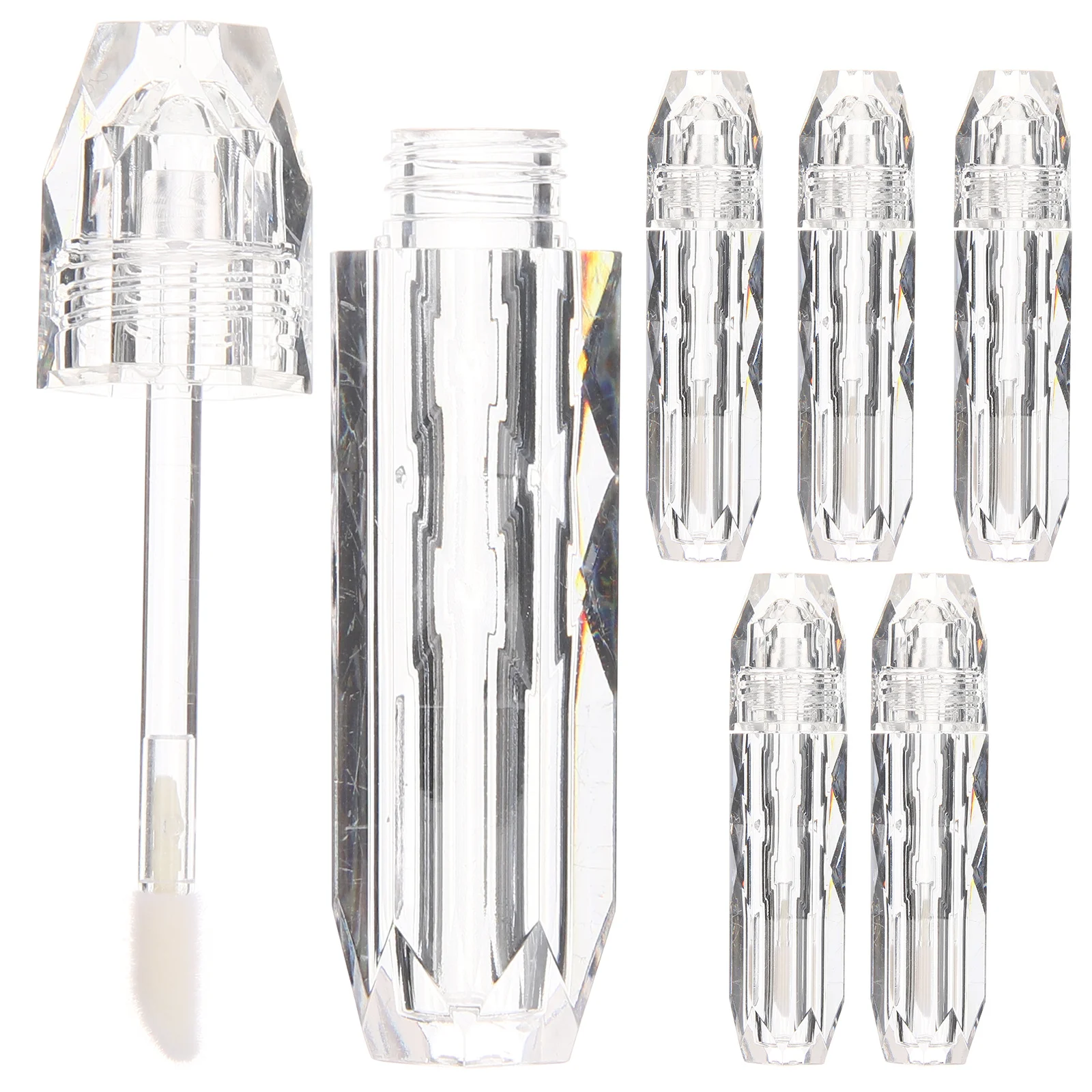 Tubes de brillant à lèvres transparents, conteneurs rechargeables avec brosse applicateur, supports de brillant à lèvres portables anti-fuite pour le maquillage, 4 pièces