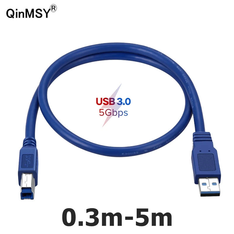 

5M 3M 2M USB 3.0 Type A Male to B Male super Speed 5Gbps Sync Data Print Printer Wire Cable for 2.5 3.5 Inch HDD/SSD Hard Drive