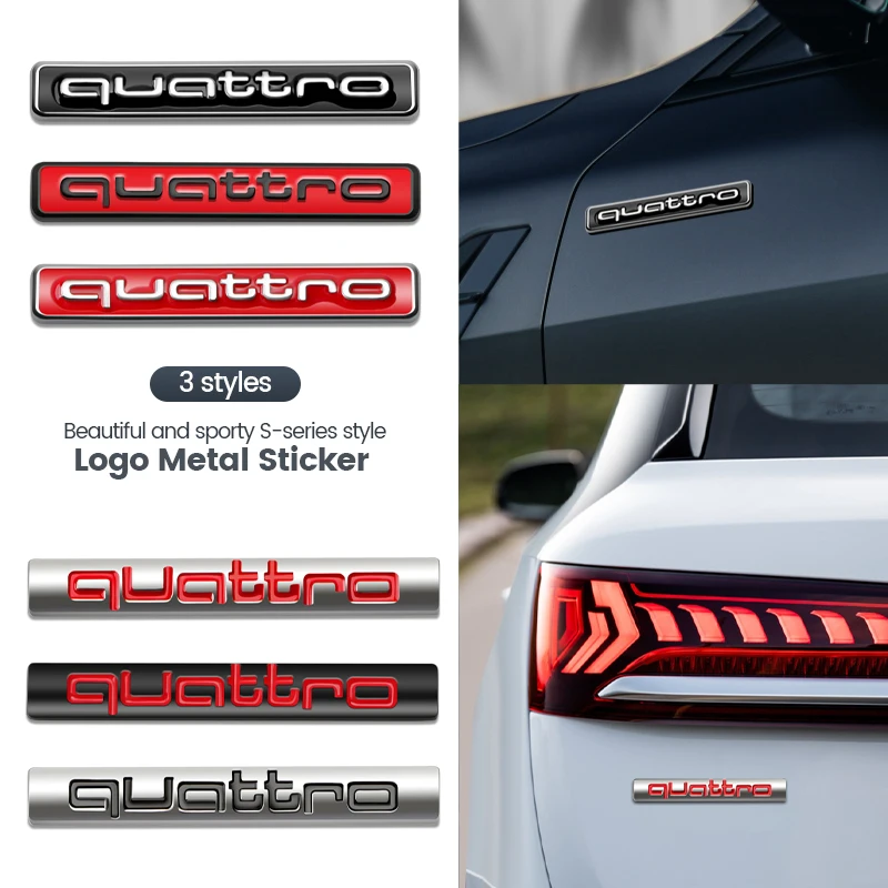 Car Badge Body Trunk Decoration Sticker Auto QUATTRO Emblem Accessories for Audi A3 A4 A5 A6 A7 A8 S4 S5 S6 Q3 Q5 Q7 Car Styling