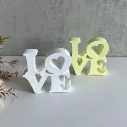 LOVE English Letters Aromatherapy Wax Pendant Silicone Molds DIY Gypsum Plaster Silicon Mould for Car Valentine's Day Decoration