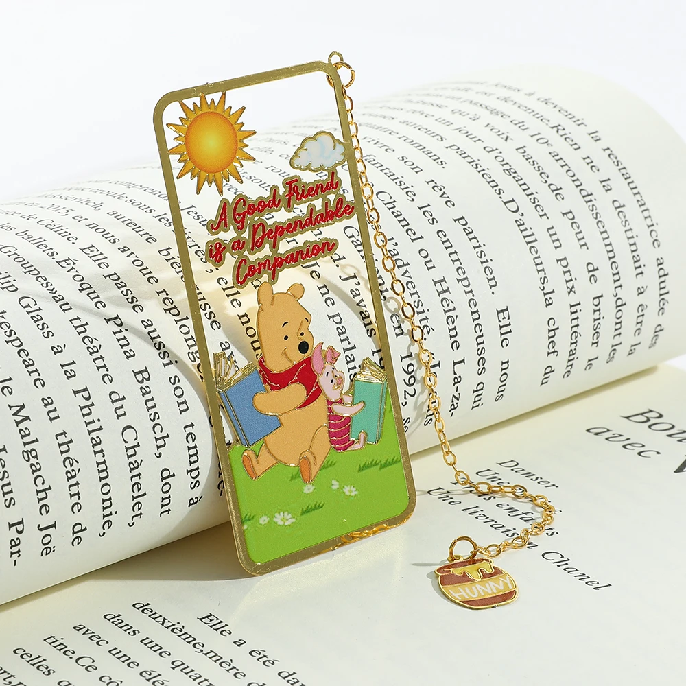 Imagem -03 - Winnie The Pooh Disney Metal Marcadorespresentes Meninas Crianças Coleções Fãs do Livro Papelaria Reading Markers 1pc Fãs