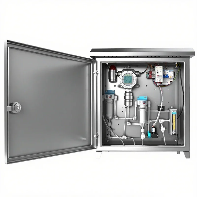 PID pump suction LEL gas online monitoring H2S NH3 O2 detection alarm CL2 SO2 NO pretreatment