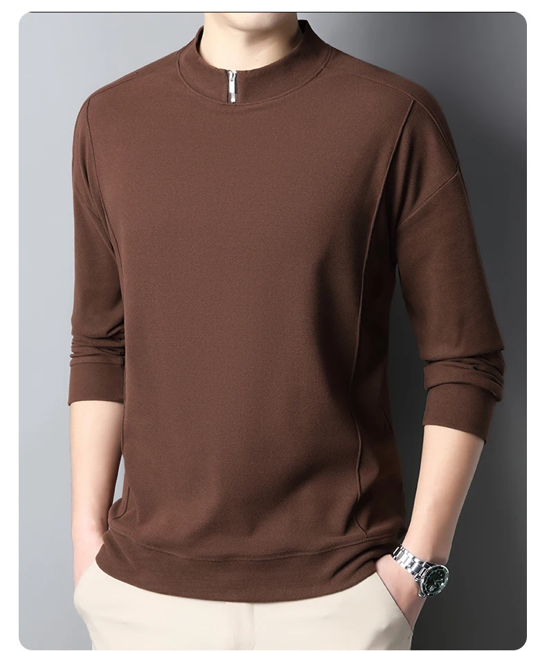 

Новинка 2025, мужская двусторонняя немецкая бархатная толстовка с капюшоном, осень/зима, новая теплая футболка на молнии с высоким воротником и низом