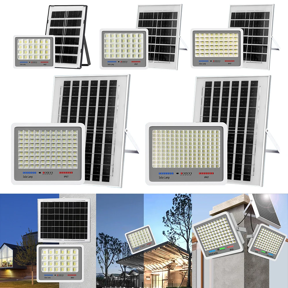 

Солнечный светодиодный прожектор IP67, водонепроницаемый, с несколькими режимами, для наружного освещения стен, с дистанционным управлением, для патио, дорожек, двора