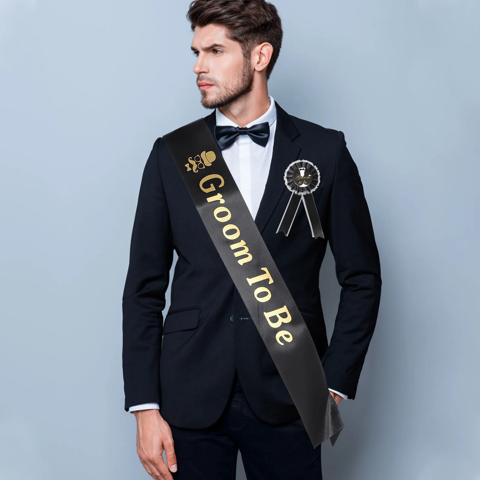 

2 set Groom To Be Sashes Satin Sash For Engagement Party Men'S Etiquette Belt Future Groom Decoration Bachelorette Party