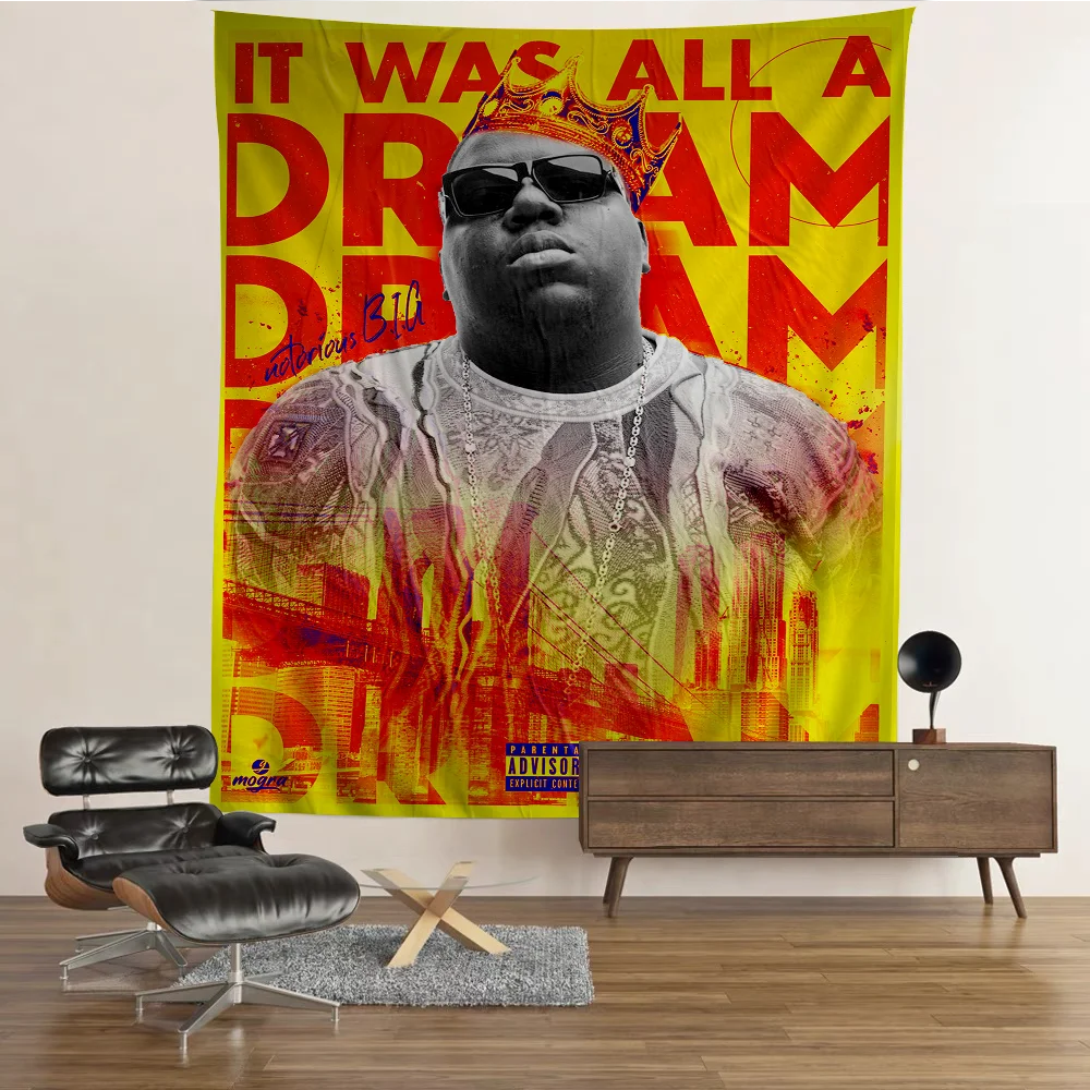 T-The N-Notorious B-B.I.G. Cartoon Tapestry Wall Hanging Decoration Household Home Decor