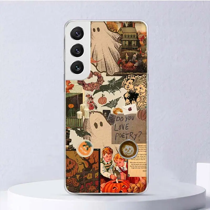 October Fall Halloween Spooky Pumpkin Soft Case For Samsung Galaxy S24 S23 S22 S21 Ultra S20 FE S10 Plus Phone Cover S9 S8 + S10