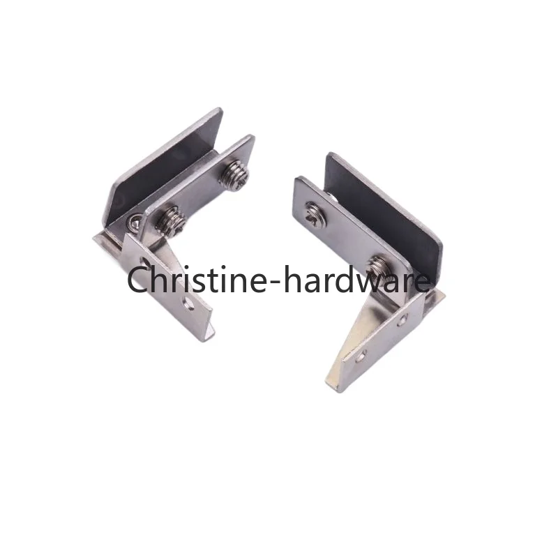 2pcs Non-Perforated Glass Door Hinges Display Cabinet Hinge,Wine Cabinet Rotating Shaft Glass Clip,Furniture Door Hinge Hardware