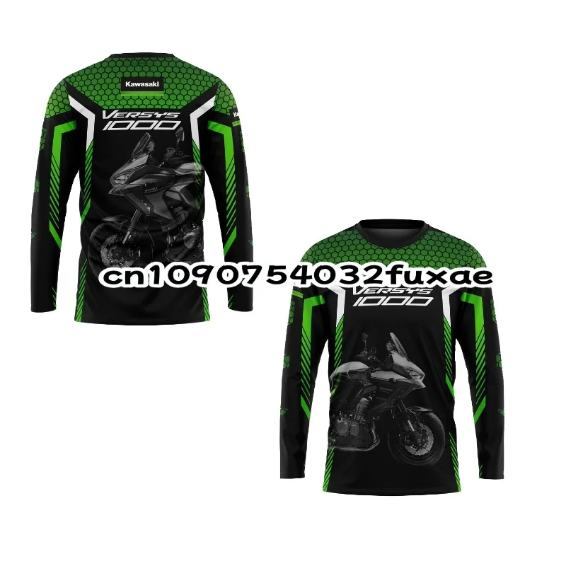

Kawasaki Motorcycle Racing Men T-shirt Long Sleeve Spring Autumn Women Tee Shirts 2024 New Sports Children Long sleeved T-shirt