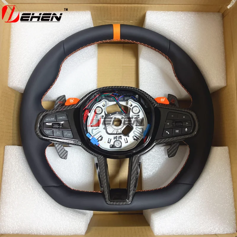 

Спортивное рулевое колесо CS Nappa Leather для BMW 3 4 5 серии G20 G23 G26 G30 G32 G80 G82 G87 F90 G05 G06 G29 G42 Автомобильные аксессуары