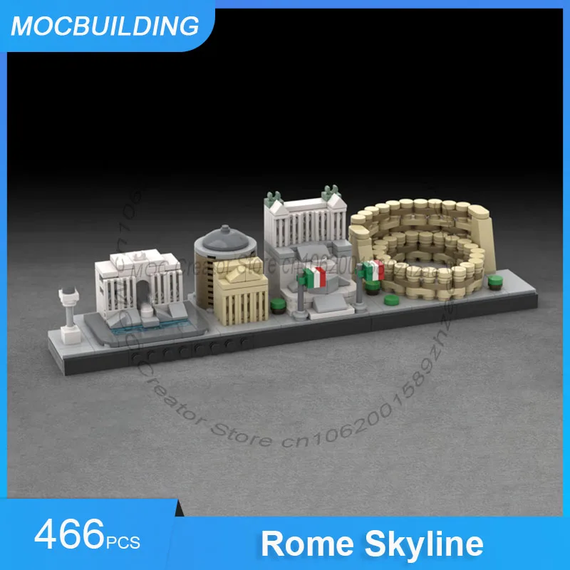 MOC اللبنات روما أفق العمارة عرض نموذج لتقوم بها بنفسك تجميع الطوب مدينة جمع الإبداعية عيد الميلاد اللعب الهدايا 466 قطعة #1