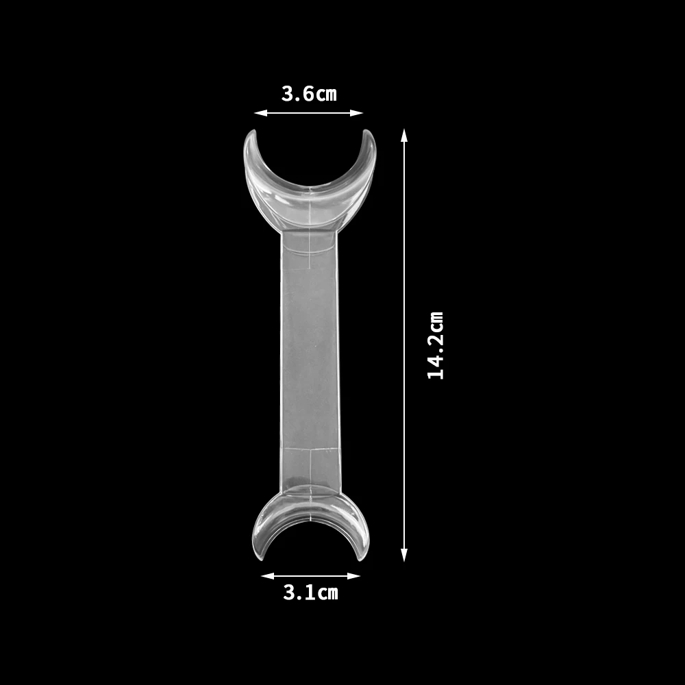 Abridor de boca transparente Dental de doble cabeza en forma de T, Retractor de labio y mejillas, expansor de boca Dental, 2 uds.