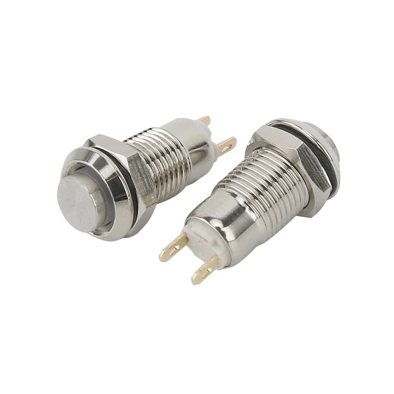 8MM 10MM 12MM 16MM Metal Button Switch Self Lock Button High Head Self Lock Switch 1 Normally Open Waterproof Antirust