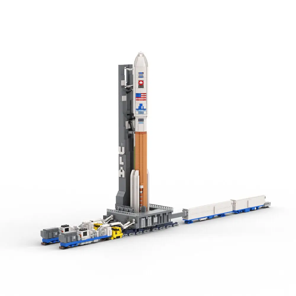 Rocket with Launch Pad on Transport Trucks 3429 Pieces 1:110 Scale MOC Build