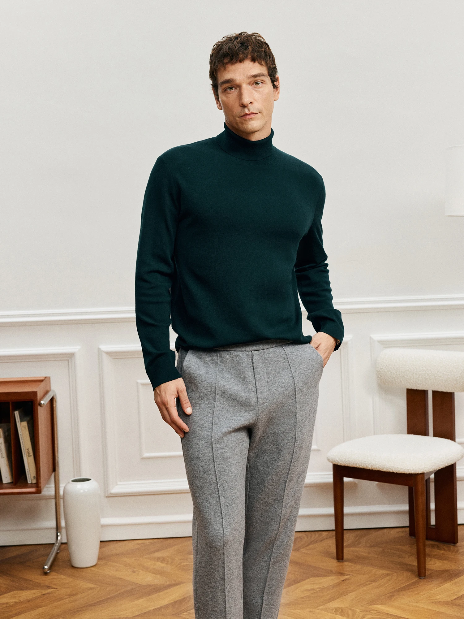 Winter must enter high-end sweater extremely fine 16.5μm Merino wool thick turtleneck sweater DAZ688