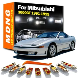 MDNG 12Pc Canbus Car Bulb For Mitsubishi 3000GT 1991-1996 1997 1998 1999 LED Interior Map Dome License Plate Footwell Light Kit